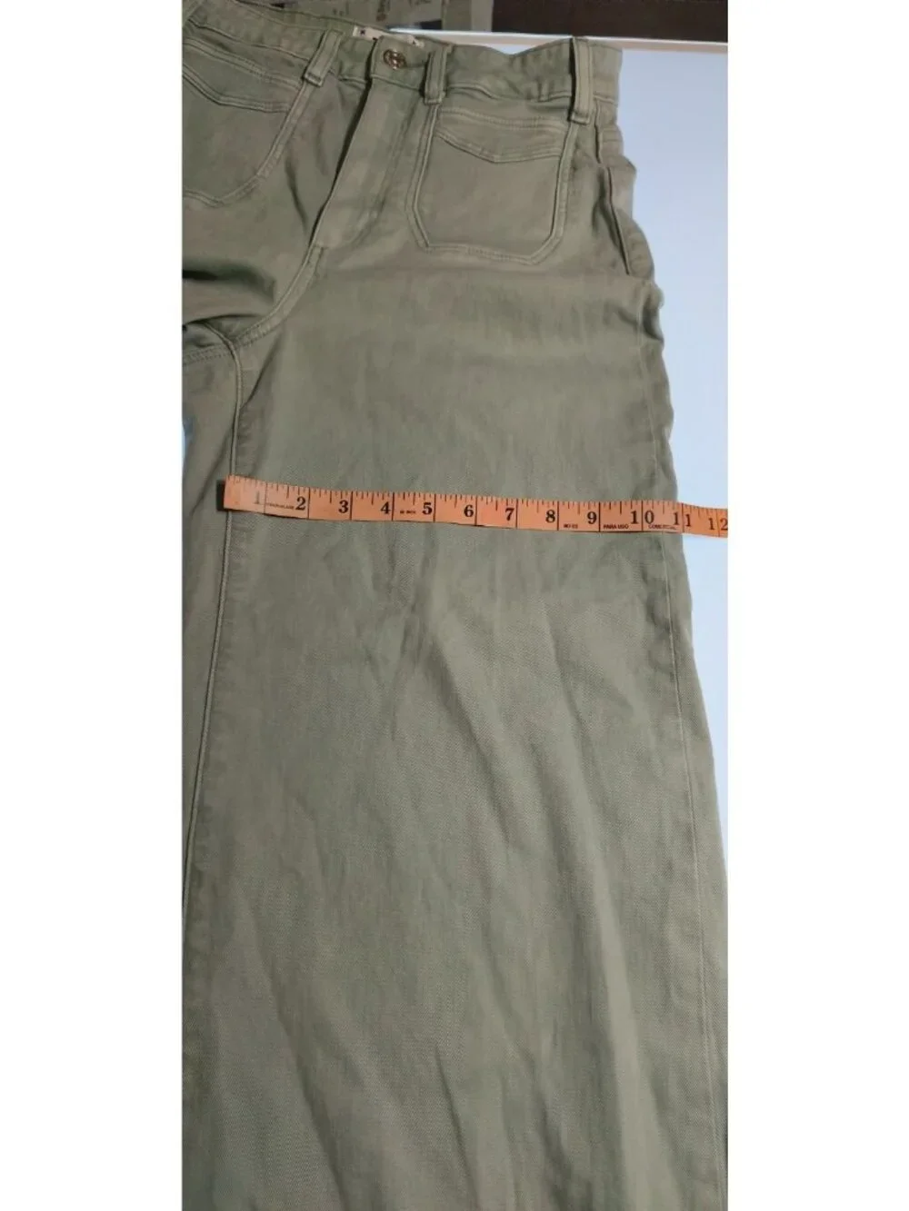 PAIGE Harper Wide Leg Jeans 29 High Rise Ankle Green Cropped Denim Women - Picture 9 of 9